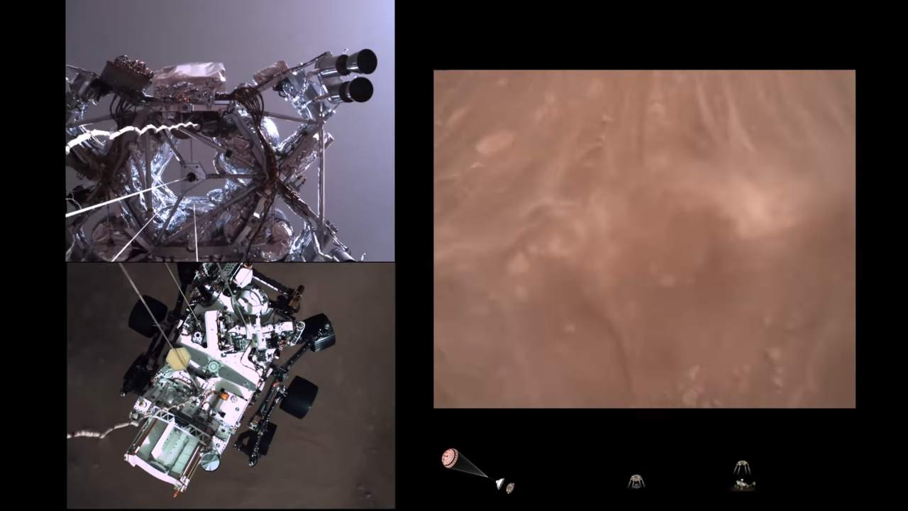 Marte, le immagini dell'ammartaggio del Rover Perseverance