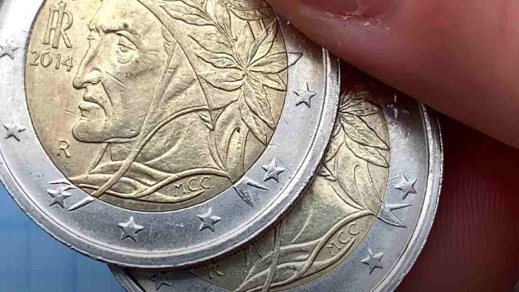 Moneta 2 Euro Con Dante Alighieri