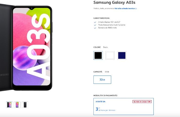 Offerta Tim: puoi prendere questo smartphone a 3€ al mese