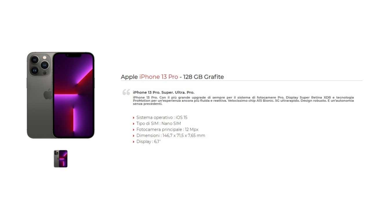 Iphone13, quanto costa prenderlo a rete con Iliad?
