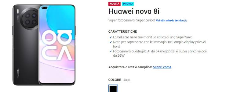 Offerta Tim: Huawei 8i disponibile a 5 euro al mese