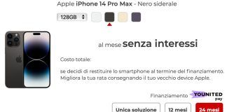 quanto costa iPhone 14 Pro Max a rate