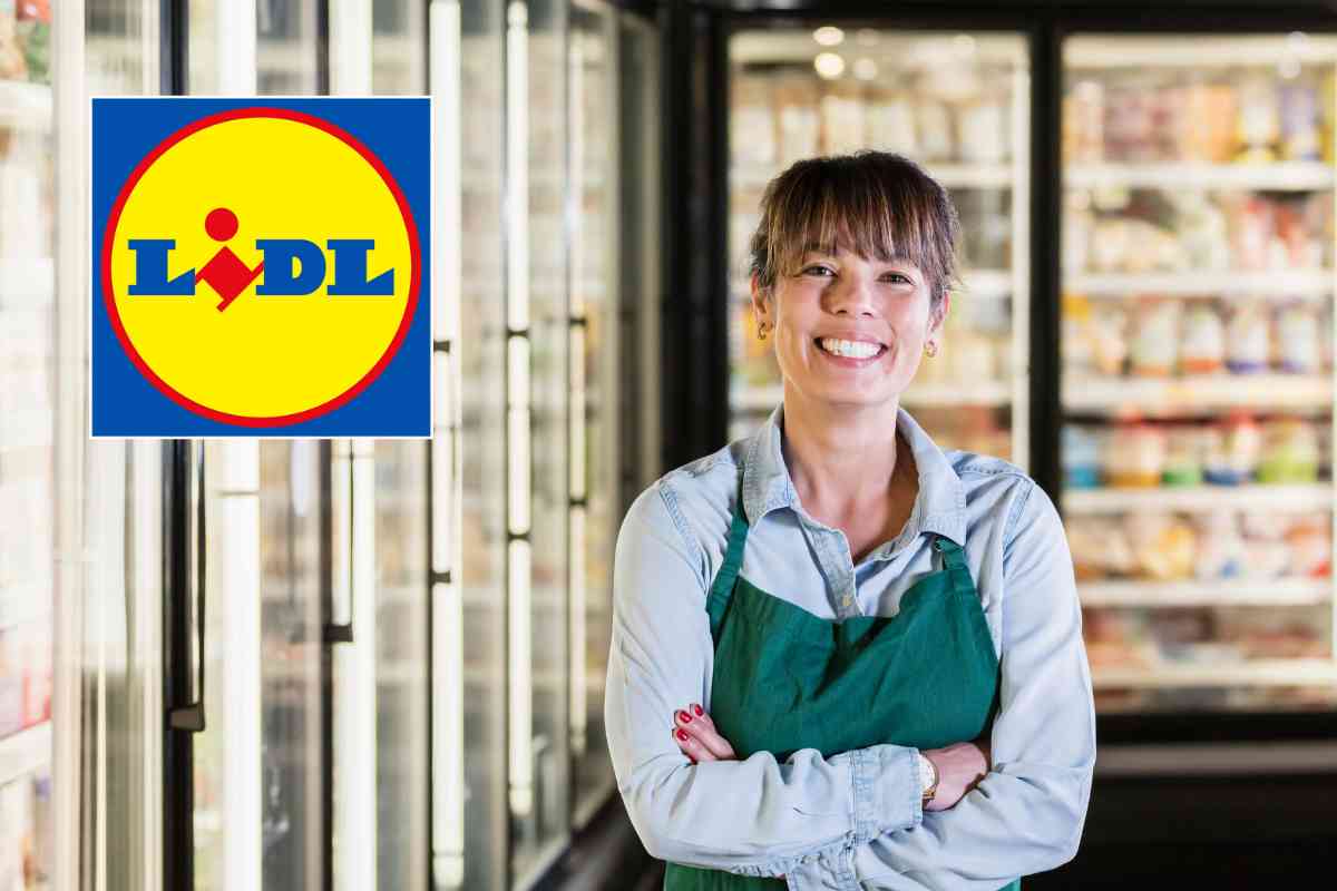 donna lavora supermercato logo lidl