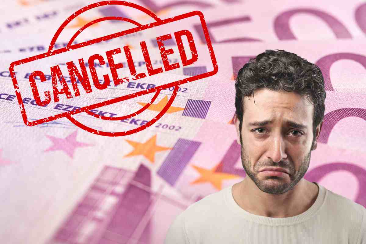 500 euro uomo triste grafica cancelled