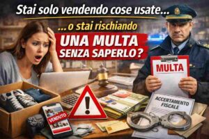 donna vende cose online agente multa