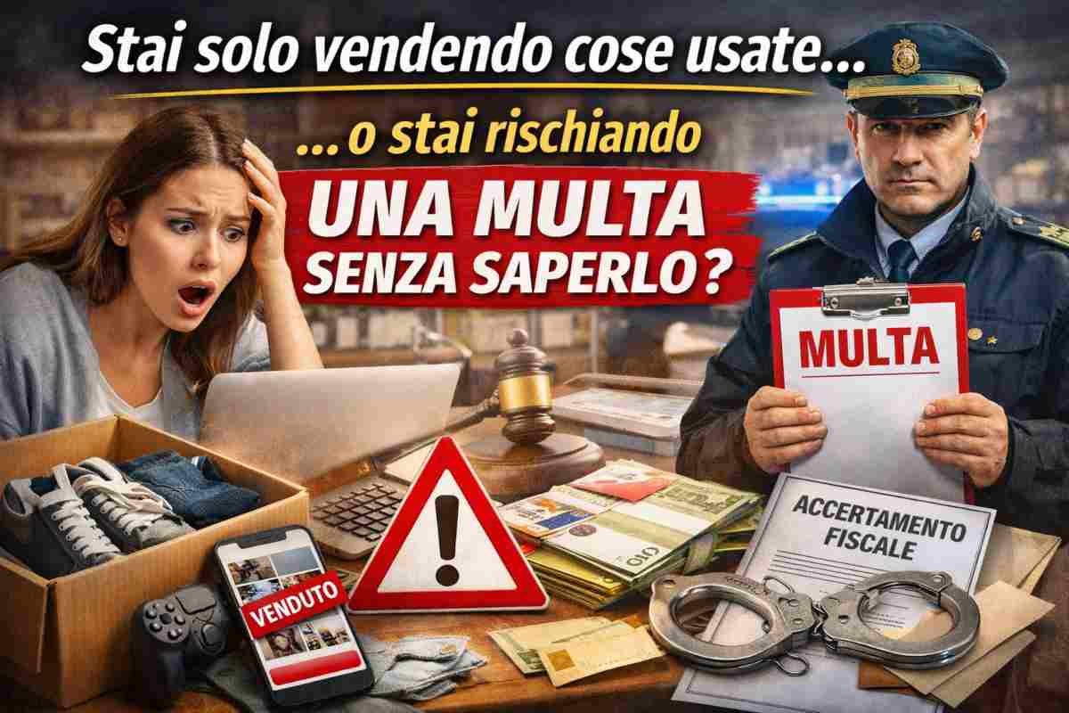 donna vende cose online agente multa