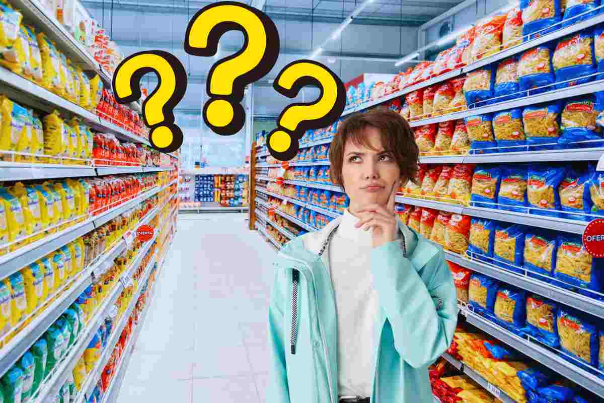 pasta supermercato donna dubbio punti interrogativi