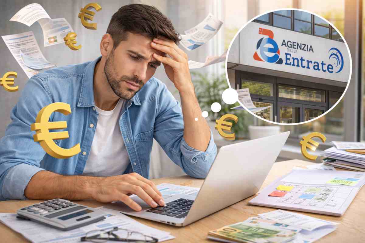 uomo preoccupato pc agenzia entrate